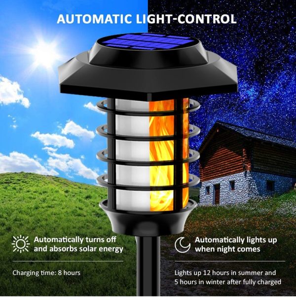2 in 1 Solar Flame Lamp - Waterproof