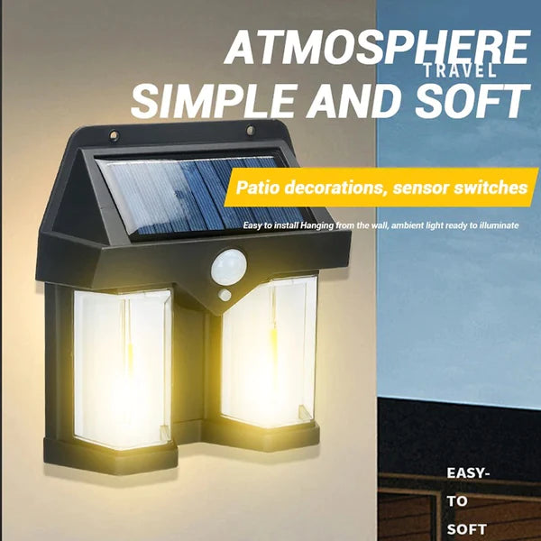 Double Head Antique Solar Night Lamp - Waterproof