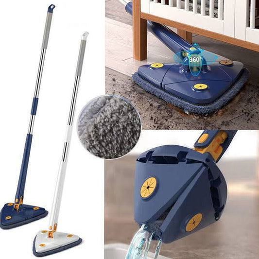 360° Rotating Mop - Triangle Auto Squeeze Long Handle