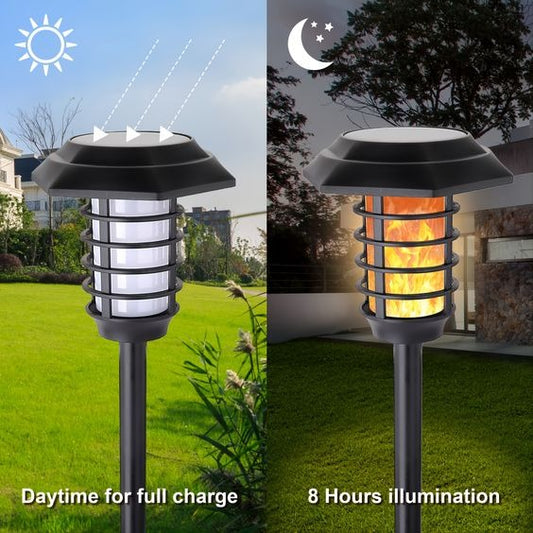 2 in 1 Solar Flame Lamp - Waterproof