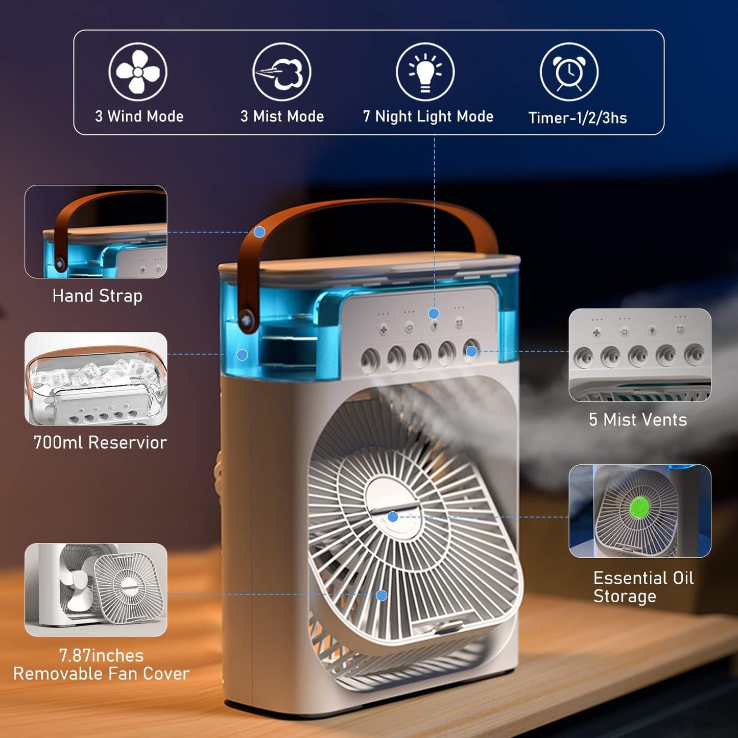 Portable Air Conditioner - With Led Night Light