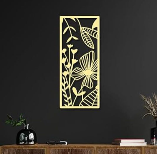 Minimalist Poppy Flowers Wall Art - Golden Line Art